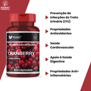 Cranberry 500 MG 60 Cápsulas - Muwiz em Oferta na Shopee