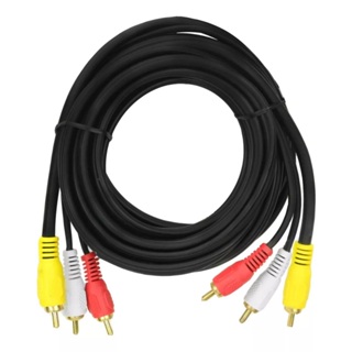 Cabo 3+3 Rca Áudio Vídeo Coaxial Reforçado 5 Metros em Oferta na Shopee