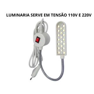 luminaria para maquina de costura galoneira BIVOLT 110W E 220W YOKE LÂMPADAS 20 LED em Oferta na Shopee