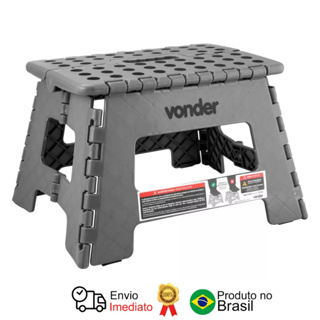 Banqueta 22cm Banco Dobrável Plástico Multiuso Camping Pesca Portatil Retratil Cinza - Vonder em Oferta na Shopee