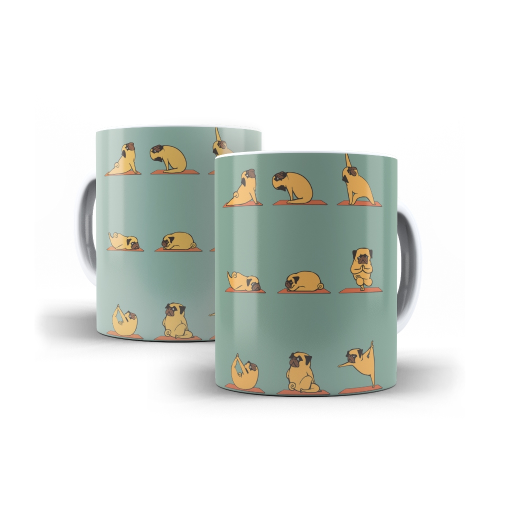 Caneca Pug Yoga