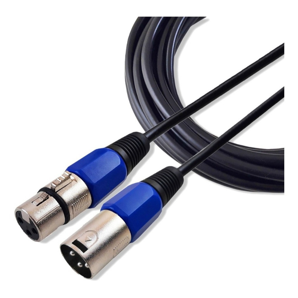 Kit 5 Cabo Microfone Xlr Canon Macho X Femea Balanceado Dmx Bm800 10M — imagem 2 de 2