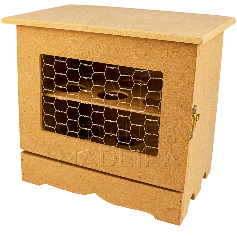 Porta Ovos Mdf Rustico Com Tela Decoração Cozinha Caixa Organizadora Ovos