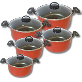 Jogo De Panelas 5 Peças Antiaderente Com Tampa De Vidro GAL em Oferta na Shopee