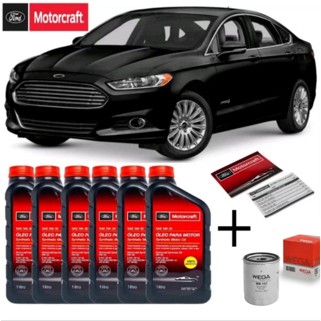Kit Revisão Fusion 5w30 FORD Motorcraft +Filtro de Óleo + Etiqueta Revisão Original Ford 3.0 V6 em Oferta na Shopee
