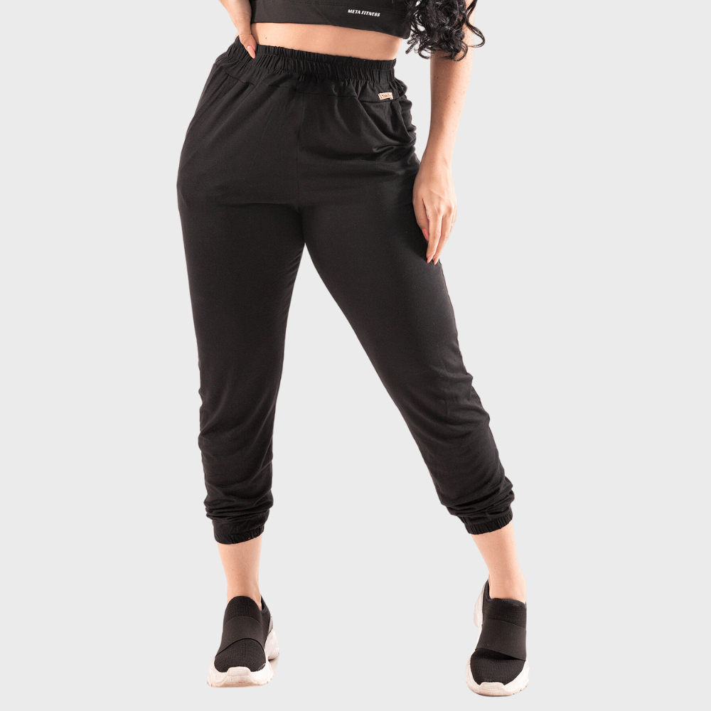 Calça Feminina Jogger Bolso Viscolycra Lisa Tarelles