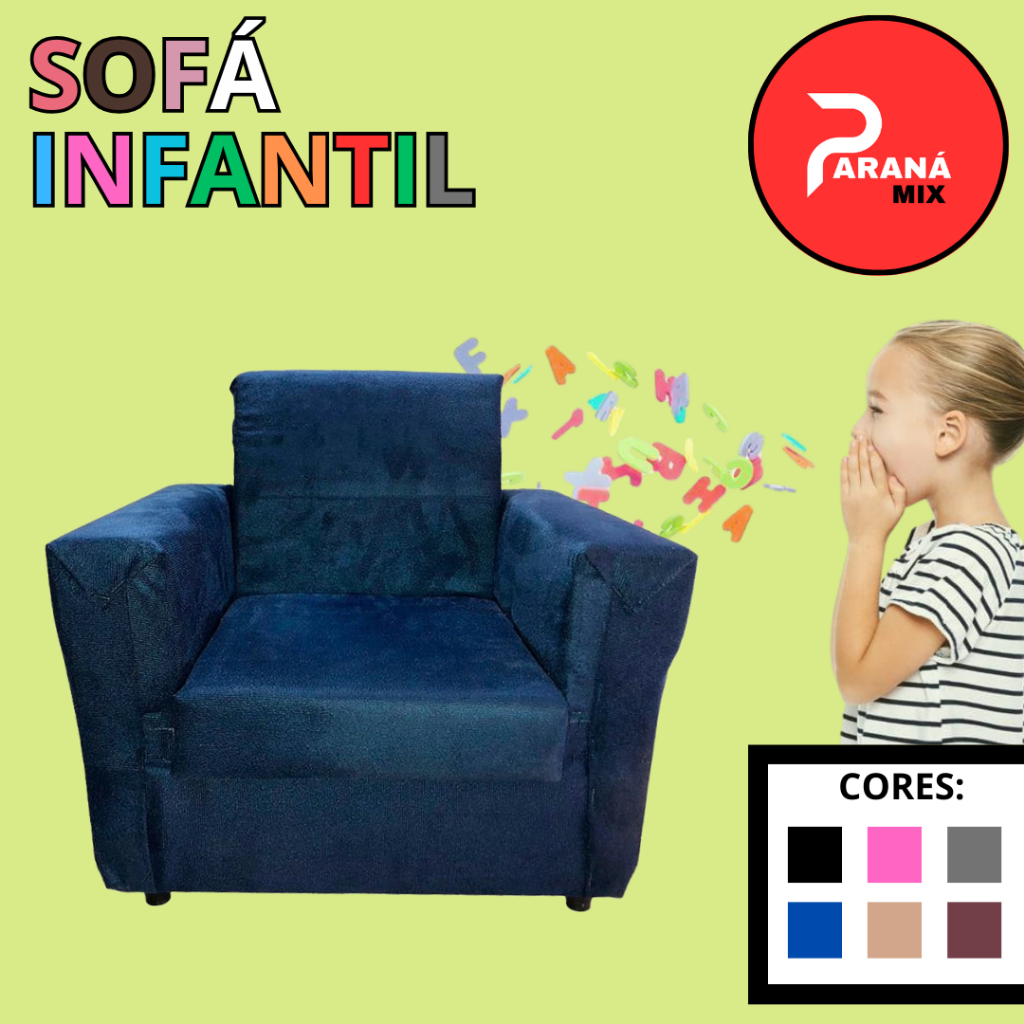 Sofazinho infantil multiuso crianças fofura divertido