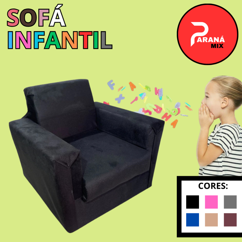 Mini sofá infantil crianças estofado sala quarto diversão
