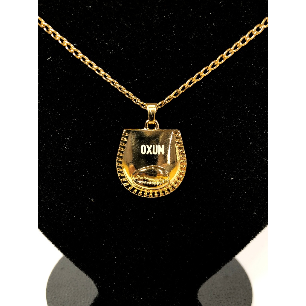 Kit Pingente Patuá Oxum Banhado a Ouro 18k + Corrente 60cm Umbanda Candomblé em Oferta na Shopee