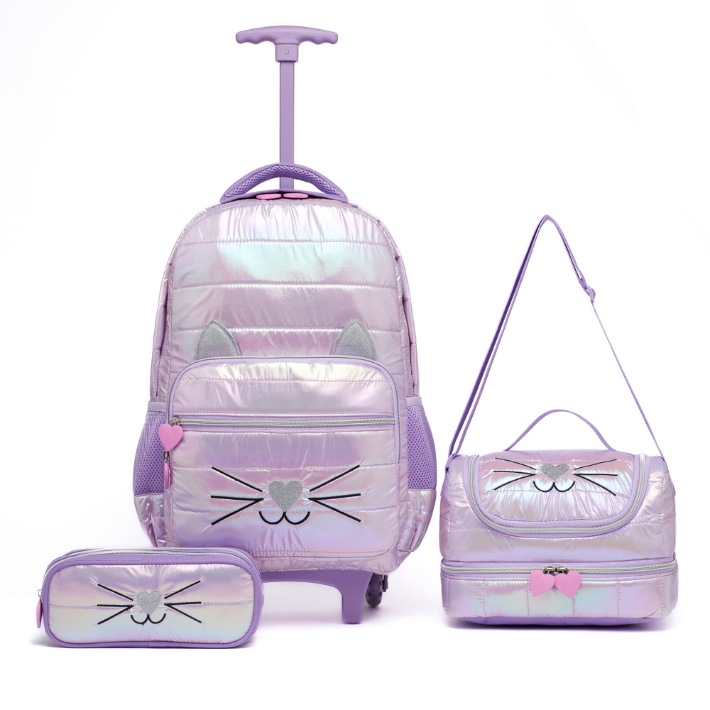 Kit Mochila Rodinha Infantil Resistente Lancheira e Estojo Escolar - Baby & Kids Fashion