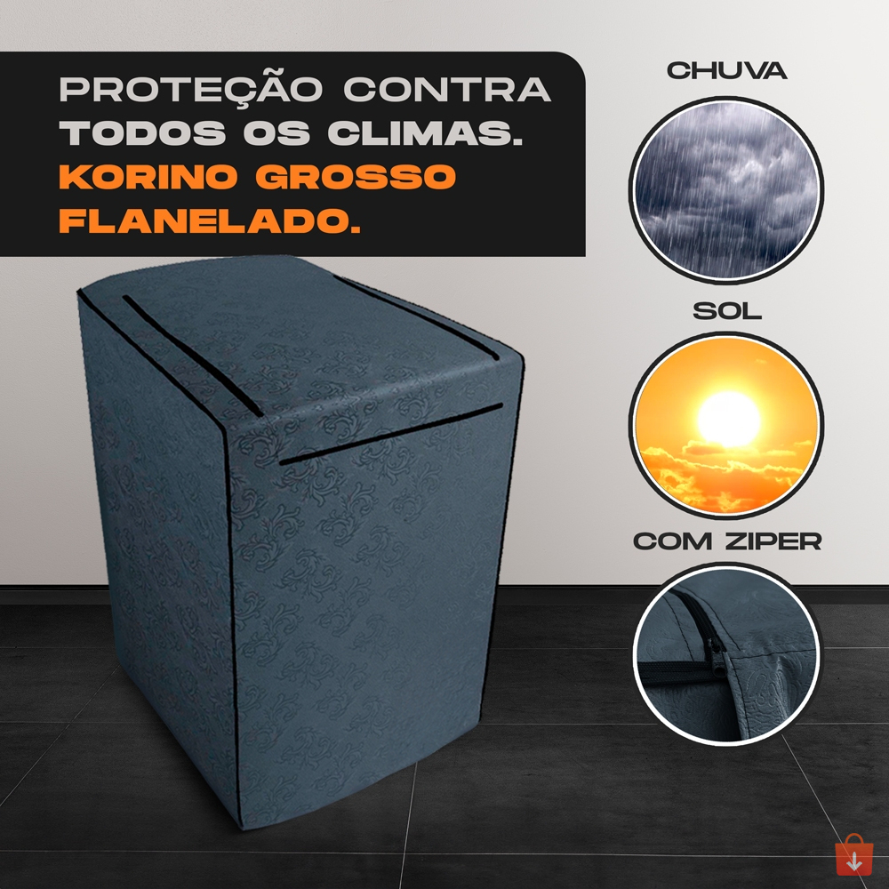 Capa de Maquina Lavar Electrolux Brastemp Consul com Ziper 10, 11, 12, 13, 14, 15, 16, 17kg · foto 2