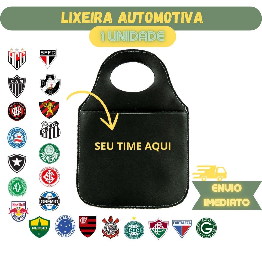 Lixo Para Carro Universal Porta Lixo Personalizado Times em Oferta na Shopee