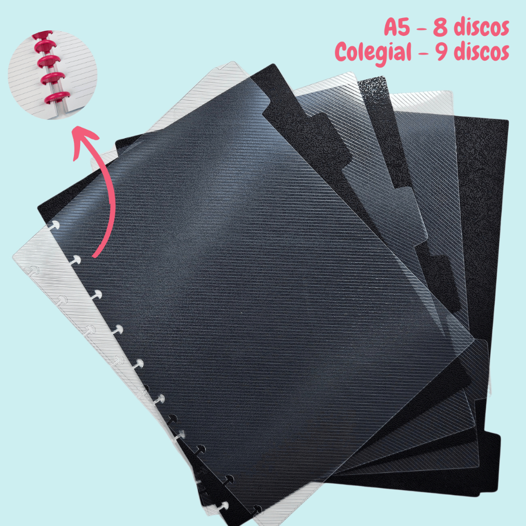 Kit Divisórias 6 abas Laterais p/ caderno de disco (caderno inteligente) A5 | Colegial em Oferta na Shopee