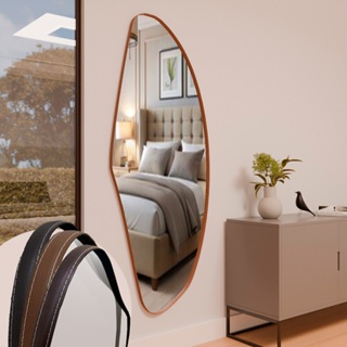 Espelho Orgânico ME23 Moldura Couro 110x50cm 150x60cm 170x70cm Corpo Inteiro Quarto Sala Banheiro em Oferta na Shopee