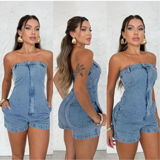 Coolestfeminina 3011  4014 8313 8322 3012 Macaquinho Feminino Jeans Macacões Escuro claro sem manga