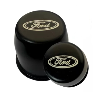 Kit 4 Calotinha da Roda Central - Ford F1000 Todas - Cor Preta - Com Símbolo da Ford - 03003920008