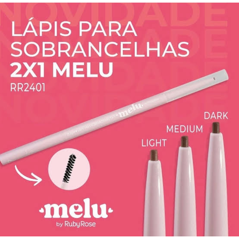 Lápis Para Sobrancelha Ponta Fina 2x1 Alta Precisão Melu by Ruby Rose 0,1g - RR2401