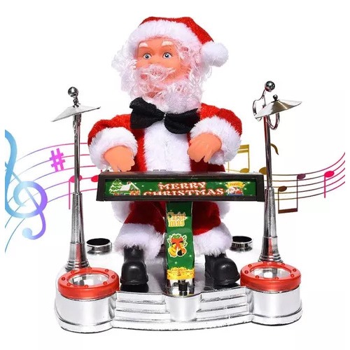 Papai Noel Musical Pianista Com Som Enfeite Natalino