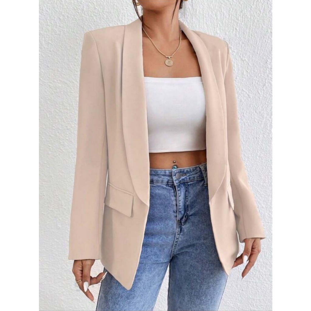 Maxi Blazer Aberto Alongado Tendencia Social Moderno