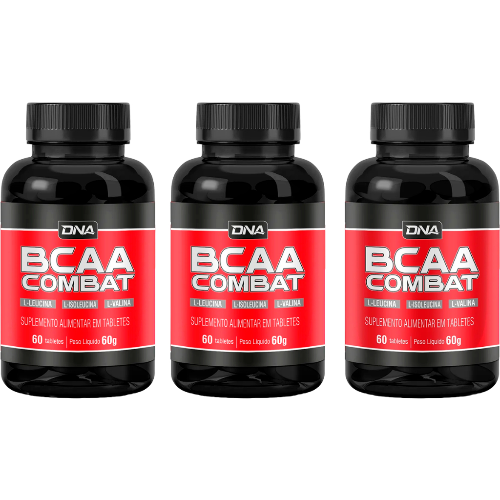 3x BCAA Combat 60 Tabletes - Dna Suplementos