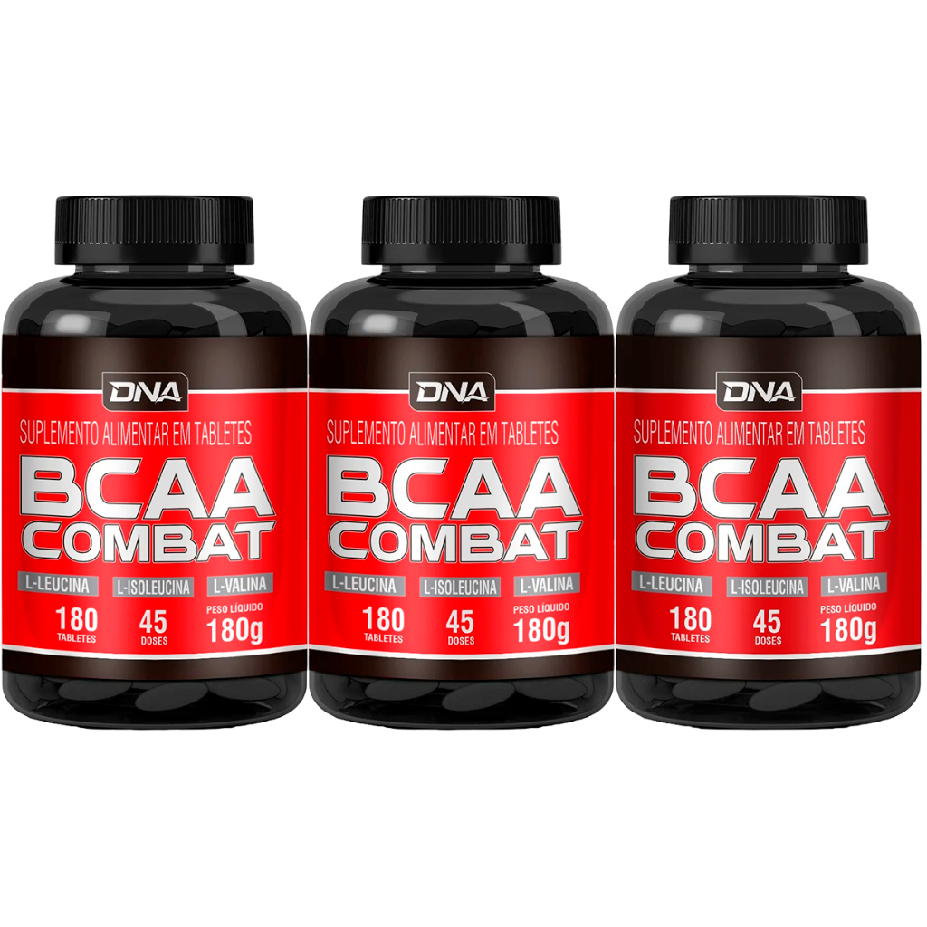 3x BCAA Combat 180 Tabletes - Dna Suplementos