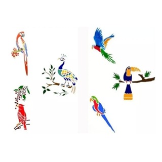 Stencil Pássaros kit 6 moldes vazados 12 cm cada em Oferta na Shopee
