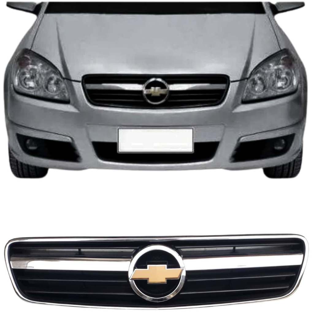 Grade Radiador Vectra Preta Friso Cromado Ano 06/08 Cód 12074 em Oferta na Shopee