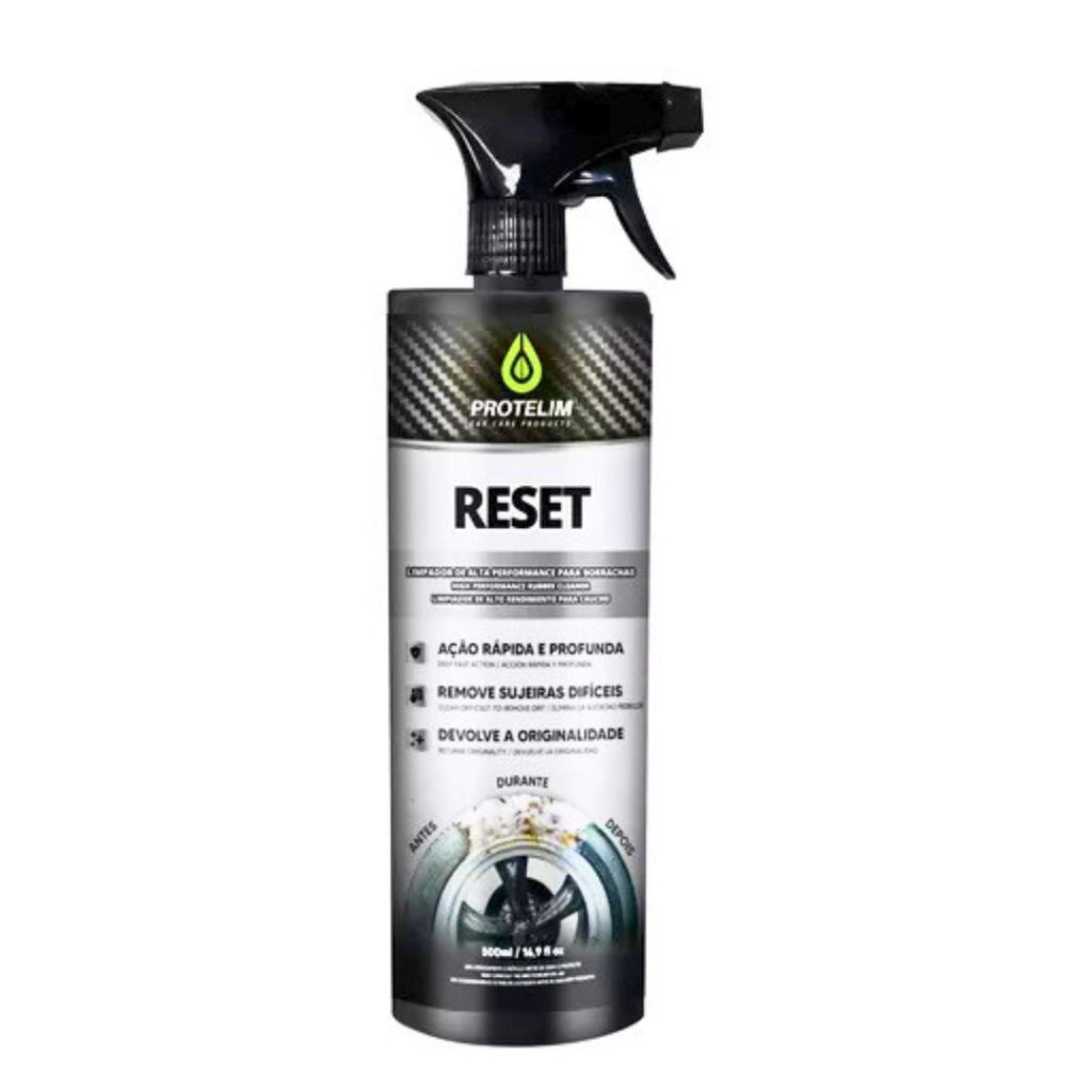 Limpador De Pneus Borrachas Plástico Reset 500ML - Protelim em Oferta na Shopee