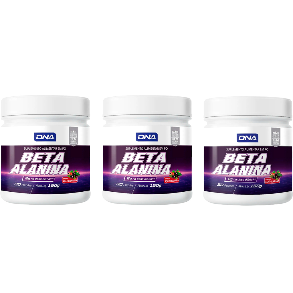 3x Beta Alanina 150g Sabor Açaí com Guaraná - Dna Suplementos
