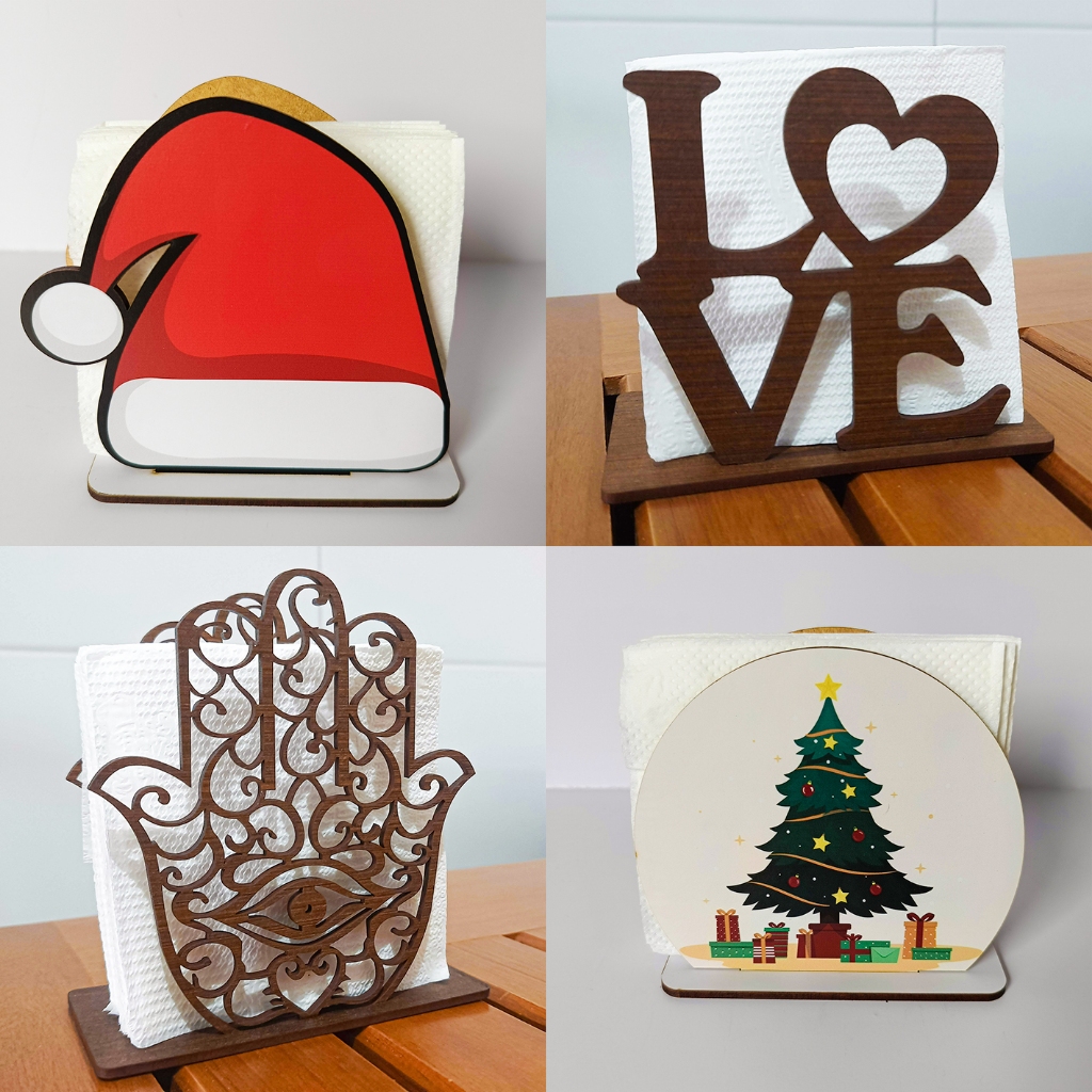 Porta guardanapo de mesa posta 100%MDF Balcao Decoração Cozinha Bancada Natal