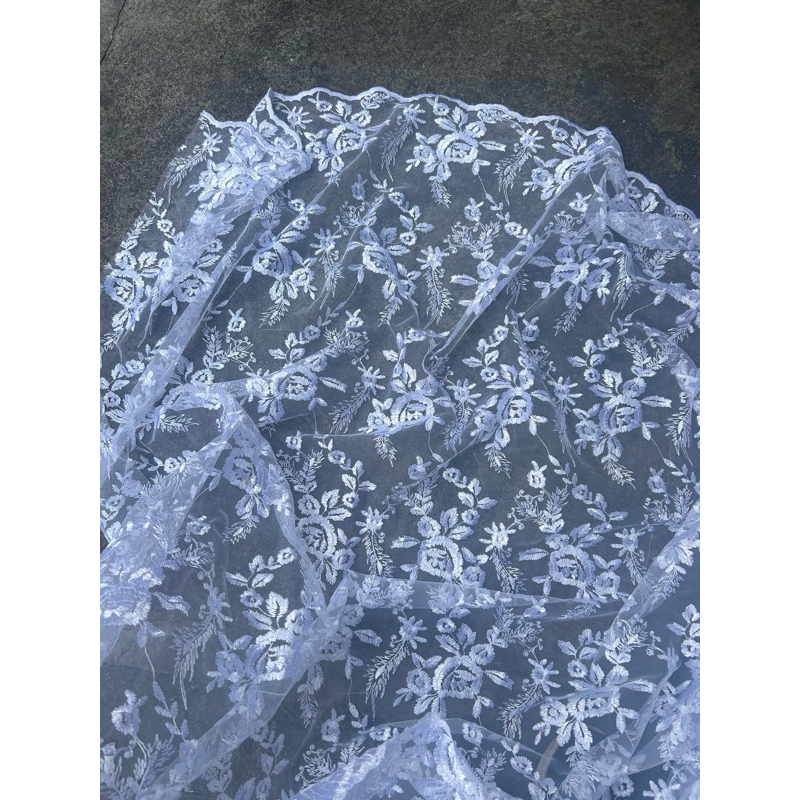 Tule Bordado Branco 1,20m de Largura Peças com 2m ou 5m Venda por Metro em Oferta na Shopee