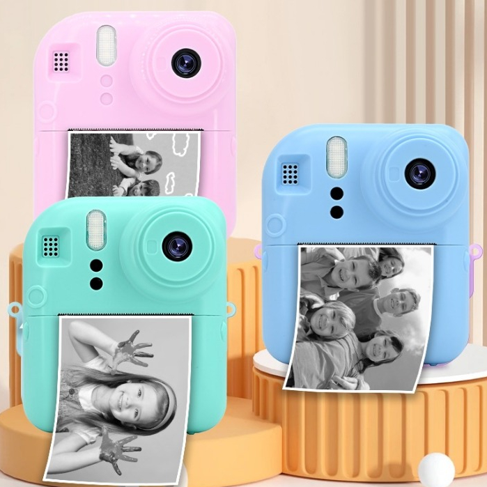 Câmera Digital Impressão Instantânea Infantil Filmadora Foto de Verdade Com Jogos Recarregável