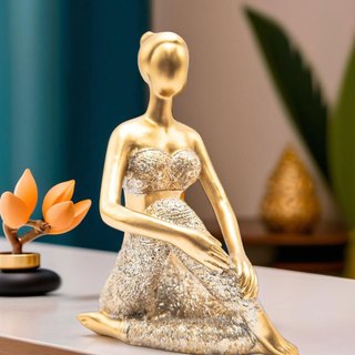 Bailarina Decorativa Enfeite Escultura Menina Elegante Luxo Objeto Decorativo Estatueta Sala Estar Quarto