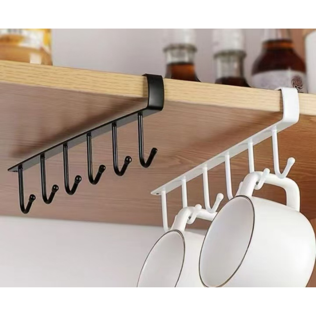 Suporte De Metal Porta Xícaras Canecas Utensílios Em Geral Para Pendurar No Armário em Oferta na Shopee