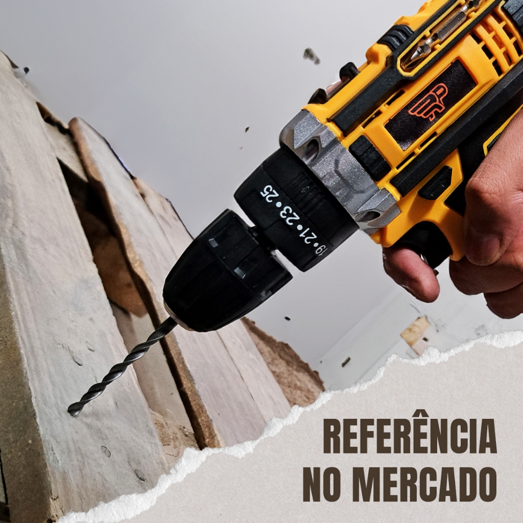Furadeira Parafusadeira 48V Elétrica 2 Baterias 10mm Sem Fio Portátil Profissional Impacto Potente — foto 4