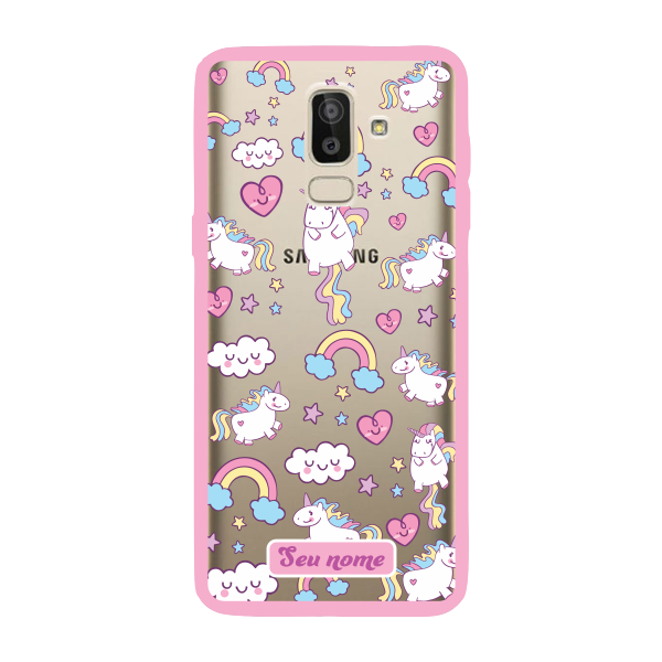 Capinha para Samsung J8 Anti Impacto Personalizada - Unicórnio com nome e fundo transparente em Oferta na Shopee