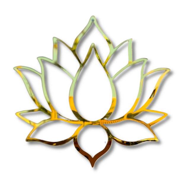 Quadro Decorativo mandala Flor de lotus em acrilico espelhado aplique de parede vazado flor de lotus