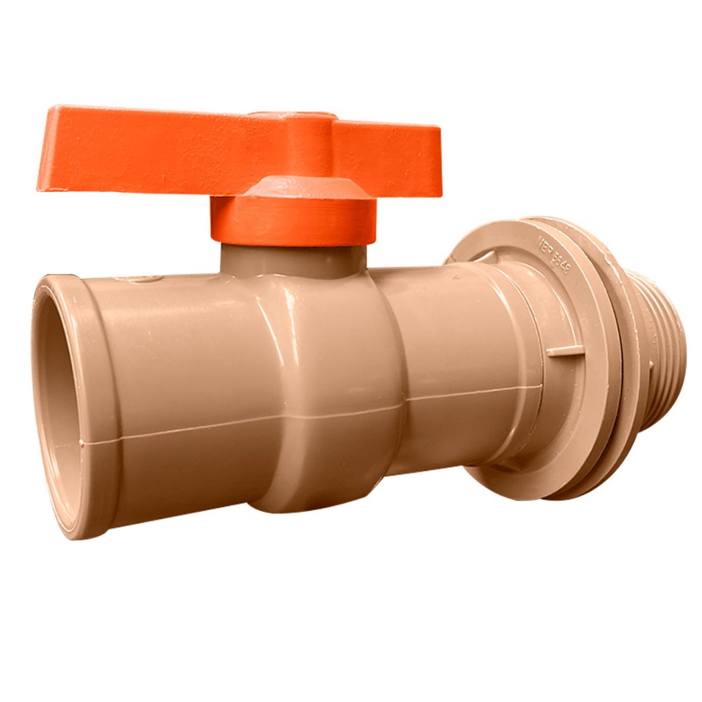 Registro C/ Adaptador Flange 25x3/4" Caixa D' Agua / Cisterna