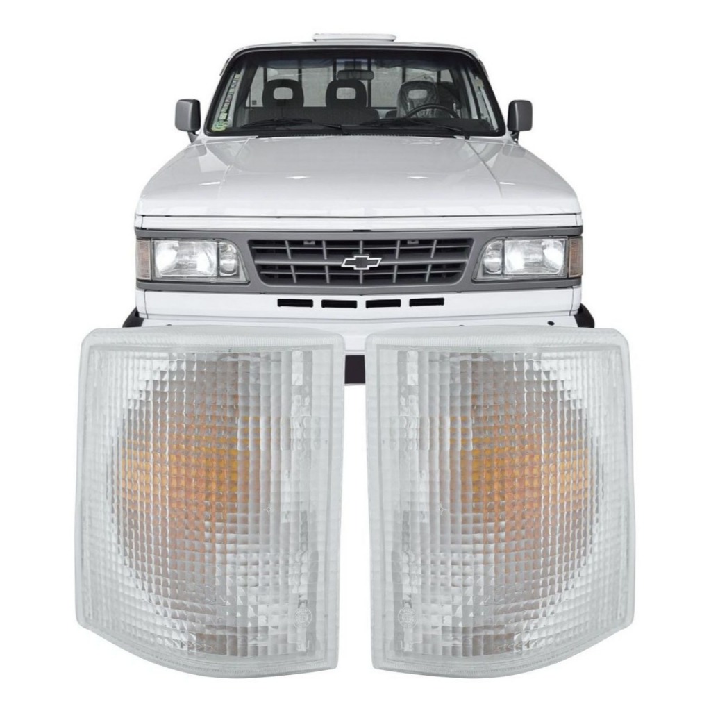 Par de Lanterna Pisca Seta Dianteira Chevrolet A20 C20 D20 Bonanza 1993 1994 1995 1996 1997 1998 Cristal