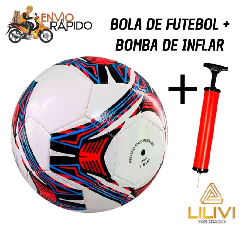 Bola De Futebol De Campo + Bomba de Inflar Jogar Bola Para Criança Menino Cores Sortidas