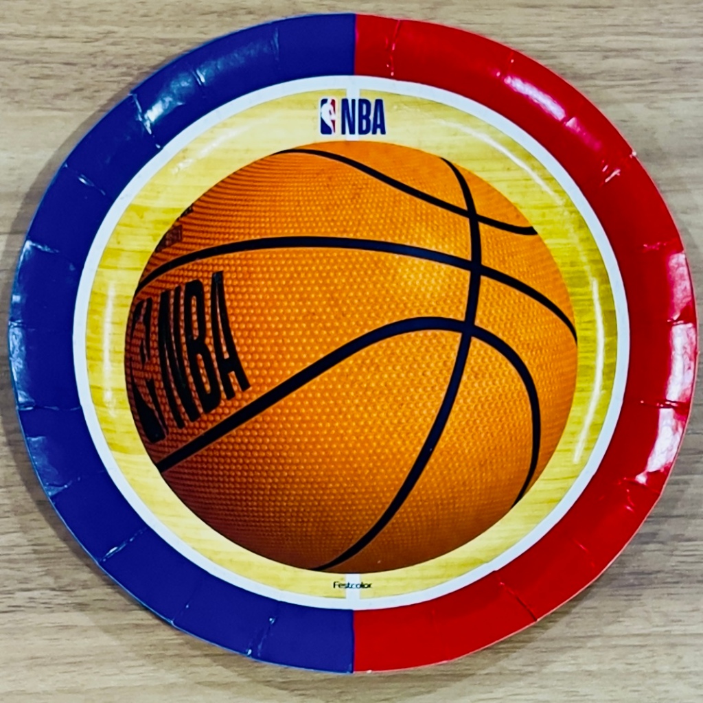 8~40 PRATO FESTA NBA BASQUETE DE PAPEL 18 CM FESTCOLOR (CHOCO)