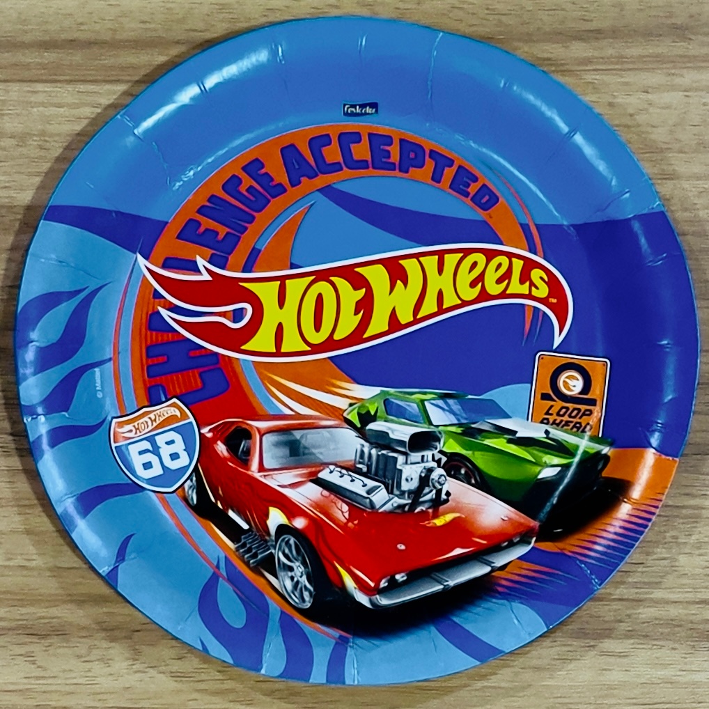 8~32  PRATO FESTA  HOT WHEELS  DE PAPEL 18 CM FESTCOLOR - Home & Living