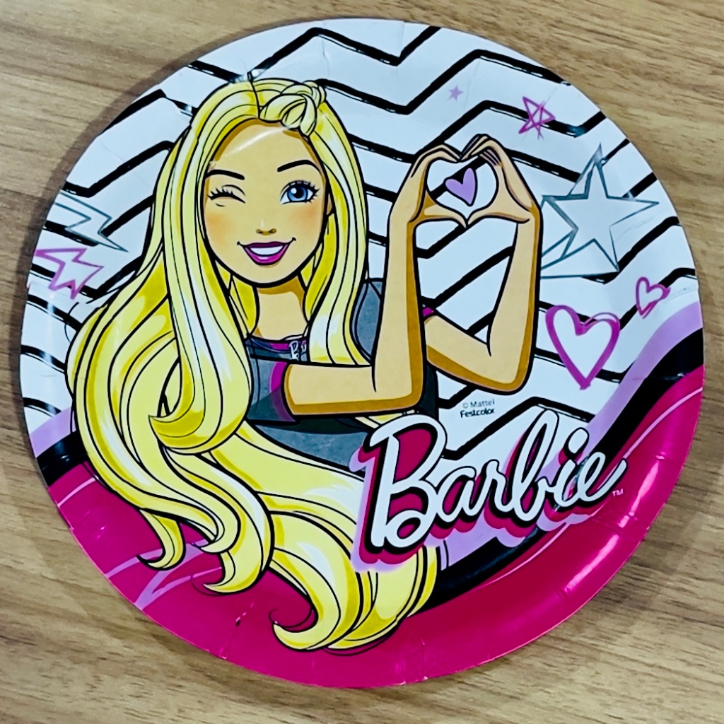 8~40 PRATO FESTA BARBIE DE PAPEL 18 CM FESTCOLOR (CHOCO)