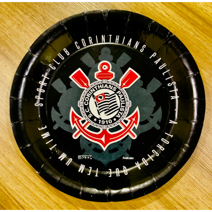 8~32  PRATO FESTA  CORINTHIANS DE PAPEL 18 CM FESTCOLOR em Oferta na Shopee