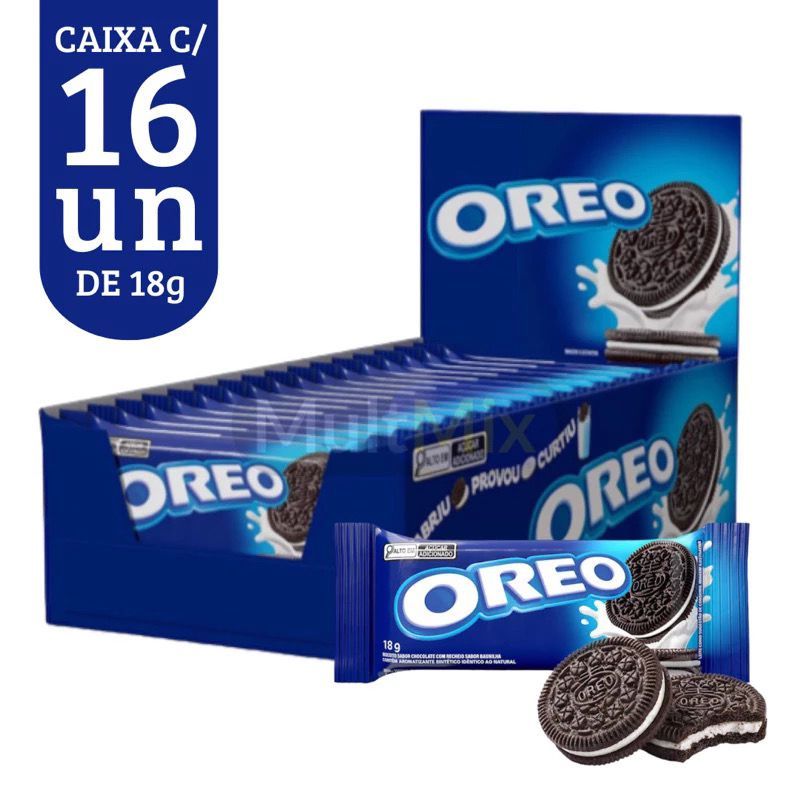 Caixa Biscoito Recheado Oreo Original Mondelez - 288g c/16un De 18g em Oferta na Shopee