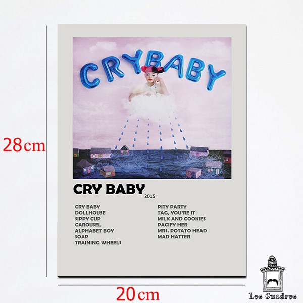 Detalhes do Quadro Placa Decorativa Melanie Martinez Cry Baby em MDF 28x20cm