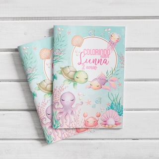 Livro de Colorir Personalizado Lembrancinha Aniversário Fundo do Mar em Oferta na Shopee