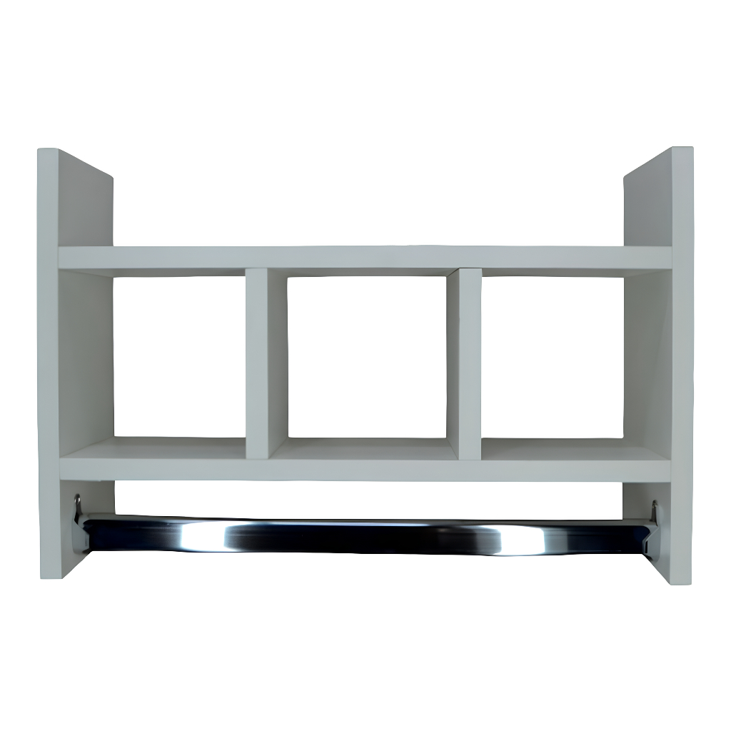 Nicho Organizador para Banheiro Cozinha Porta toalha e papel higiênico 100% mdf branco.