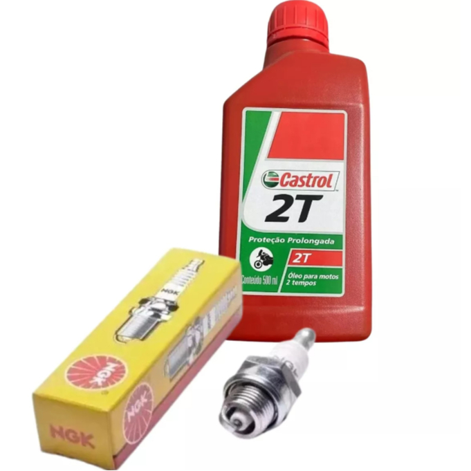 Kit Manutenção com Óleo e Vela para Roçadeira