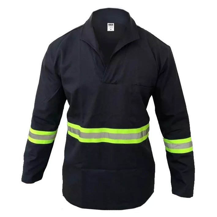 (IMPERDÍVEL) Jaleco Soldador Tecido Grosso Resistente Brim Pesado Manga Longa Com Faixa Refletiva Uniforme Profissional em Oferta na Shopee